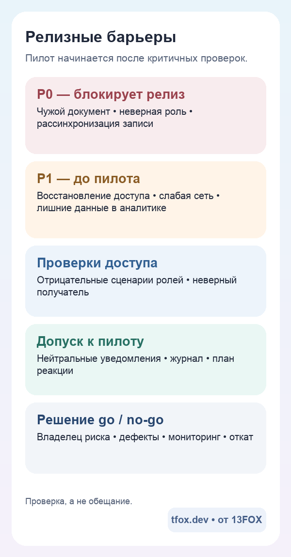 Релизные ворота приложения клиники для мобильного просмотра