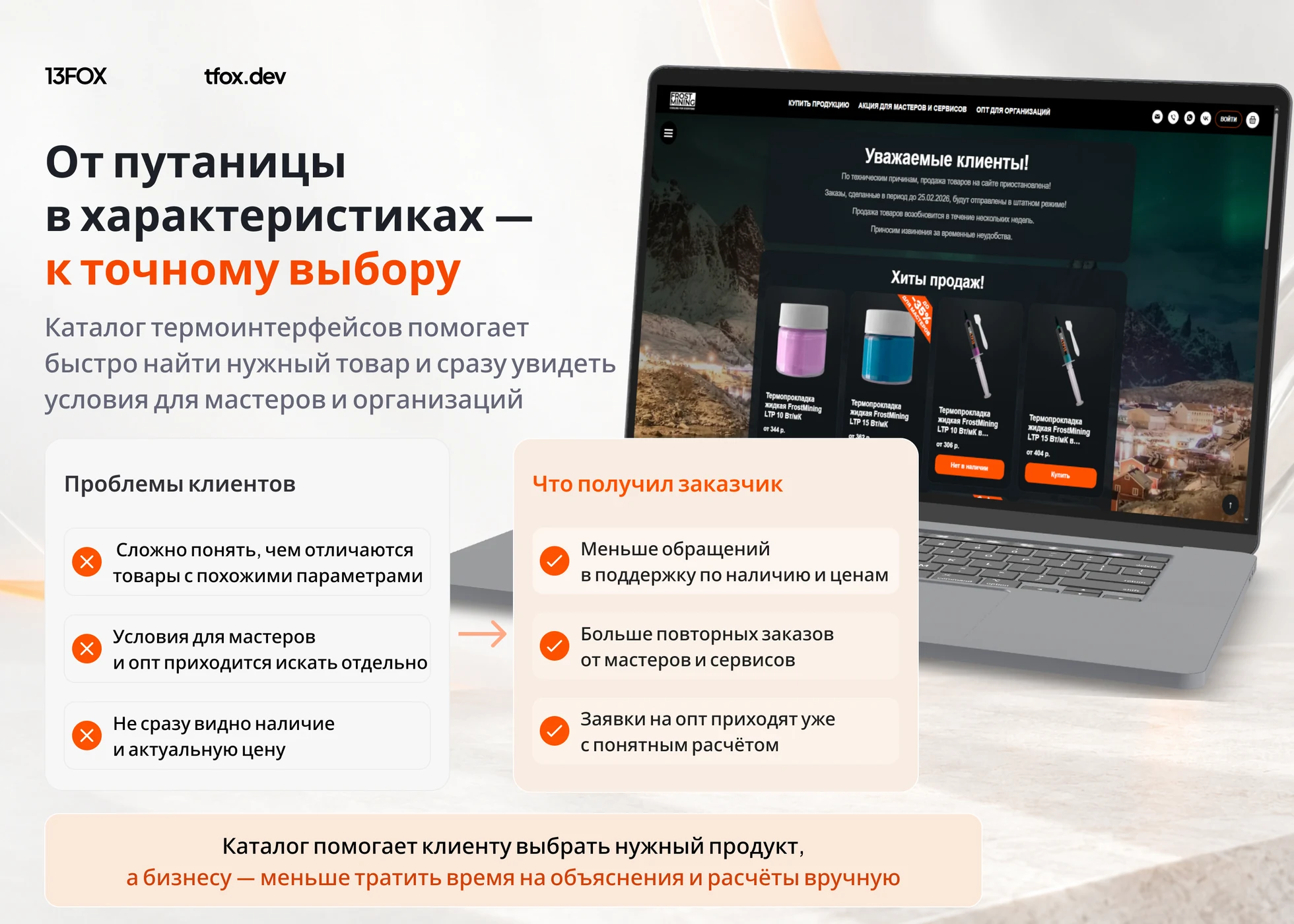 Каталог помогает разобраться в продукте и перейти к выбору. Каталог Frost Mining: товары, характеристики и условия для мастеров и организаций